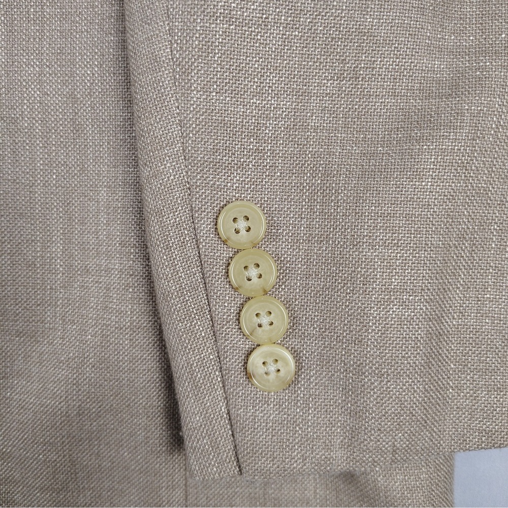 Lauren Ralph Lauren 42L Mens Sport Coat Tan Linen Blend 2 Button Blazer Macy's - Picture 12 of 15